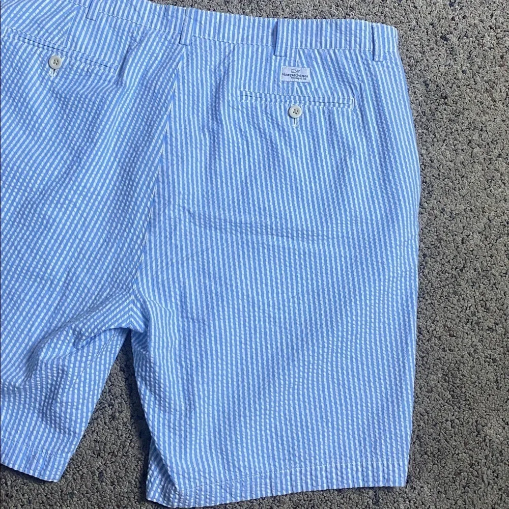 Vineyard Vines Seersucker Blue and White Striped Shorts Men’s Sz 40 - Picture 6 of 8